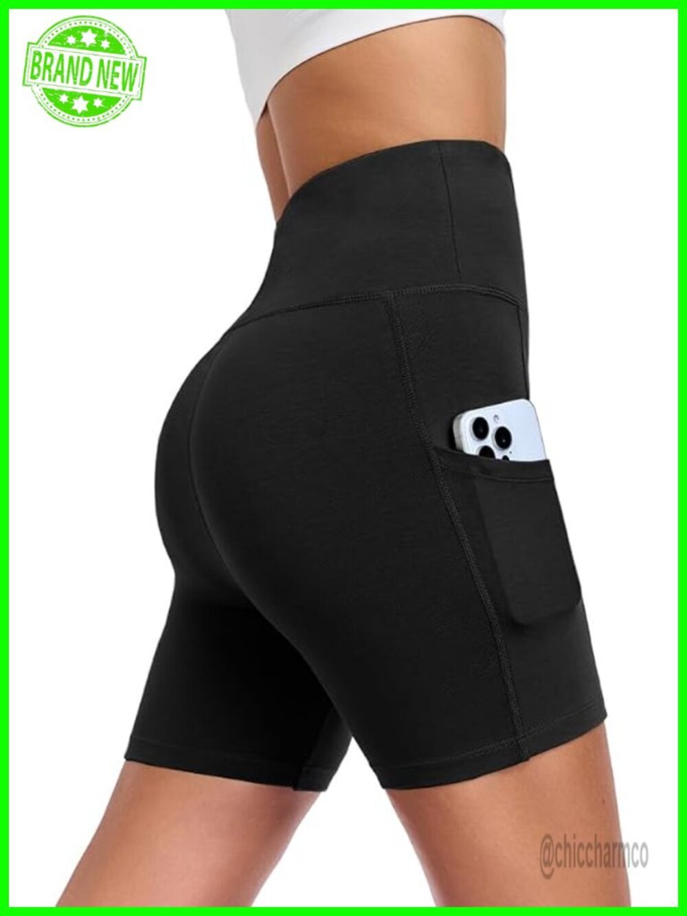 High Waist Tummy Control Yoga Shorts with Pockets